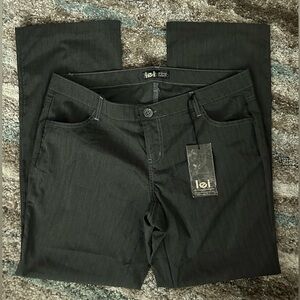 Lei charcoal gray pinstriped bootcut pants size 14